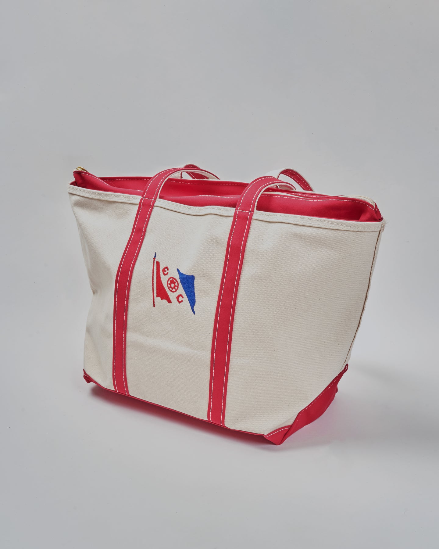 Sturdy Coral Canvas Boat and Tote Bag