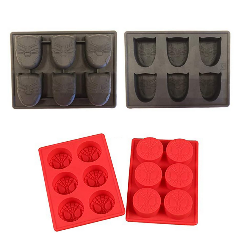 Ice Tray - Marvel Heroes - Spiderman & Black Panther - Modeling Chocolate & Ice - Flashpopup.com