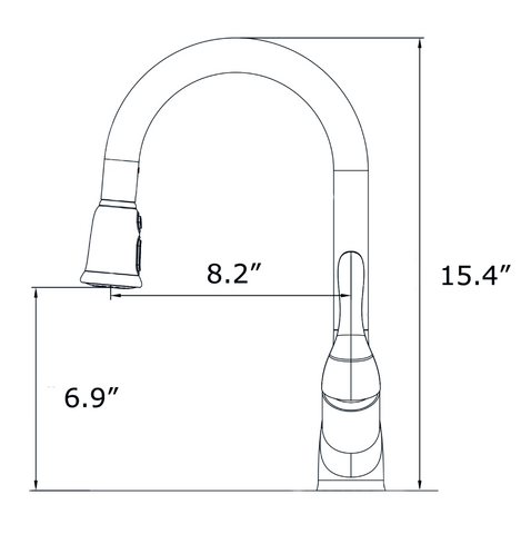 Allora USA - A-710-C Kitchen Faucet - Single Handle Pull Down Sprayer - Chrome
