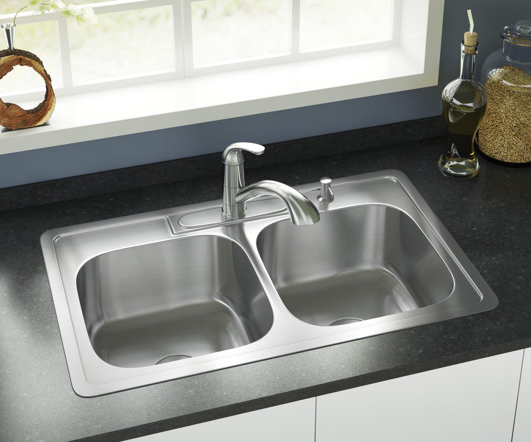 33 x 22 double bowl ceramic kitchen sink