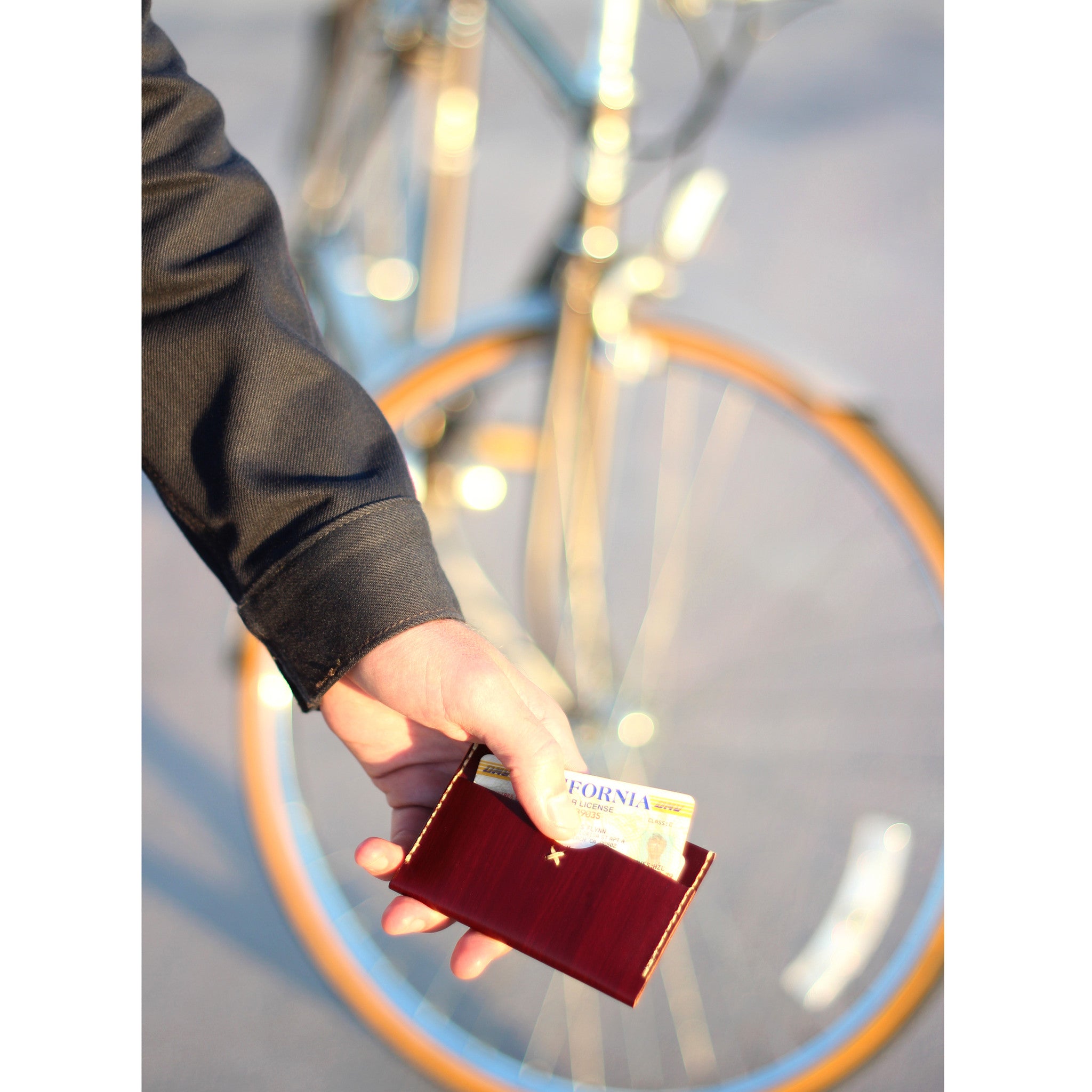 SLIM CARD WALLET in REDWOOD