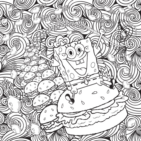 Spongebob Coloring Book For Adult Stress Relieving Designs