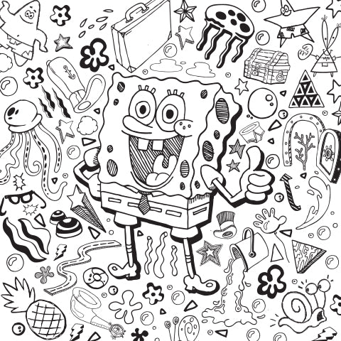 "My Brain and I are Glad to be Back!" - SpongeBob Coloring Sheet