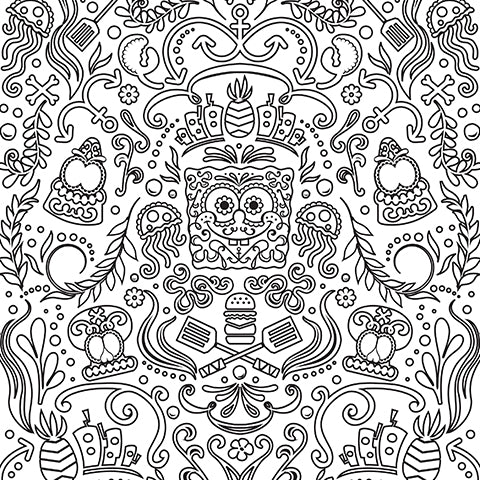 Spongebob Coloring Book: 100 Beautiful Designs For All Ages Great