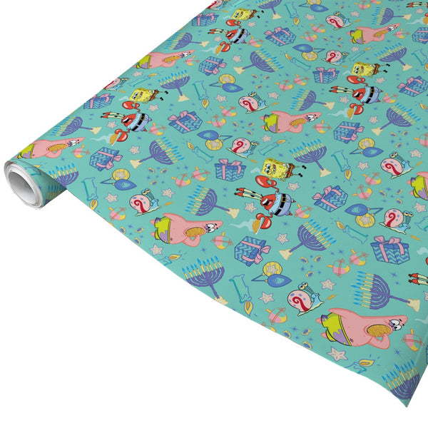 Nickelodeon SpongeBob SquarePants Green Wrapping Paper, (60 sq. ft