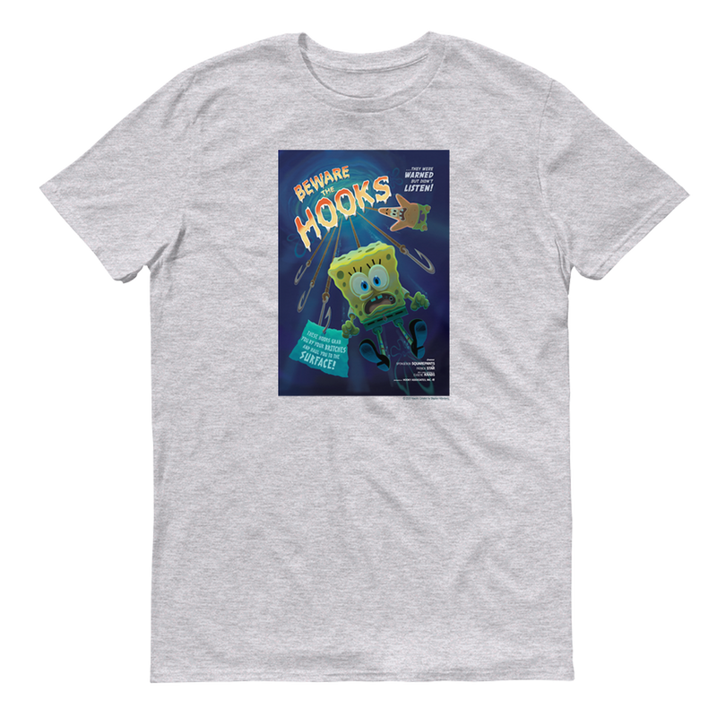 SpongeBob SquarePants Beware the Hooks Adult Short Sleeve T-Shirt ...