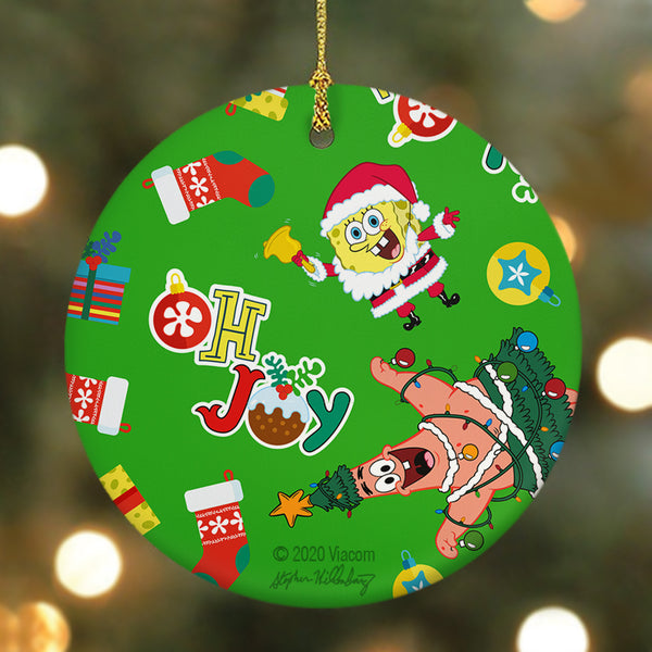 Mini merry Christmas SpongeBob stocking ornament