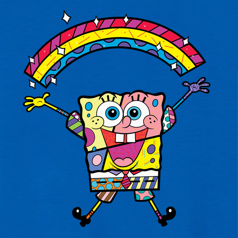 SpongeBob SquarePants Britto Rainbow Women's Relaxed V-Neck T-Shirt ...