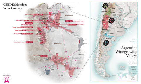 Mendoza wine region map