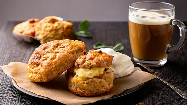 Scone and Cafe Latte