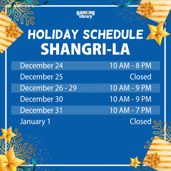 Gaming Library Holiday Schedule 2022