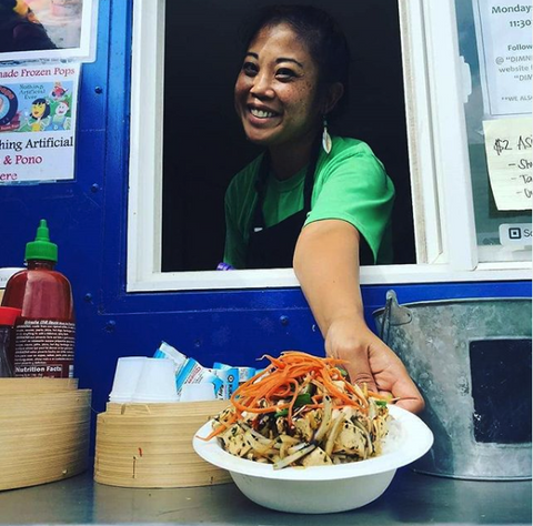 A meal at Dimn Den Sum food truck on Kauai
