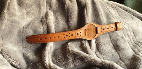 Making of racing watch strap fullgrain leather handmade & handstitched -  Indianleathercraft