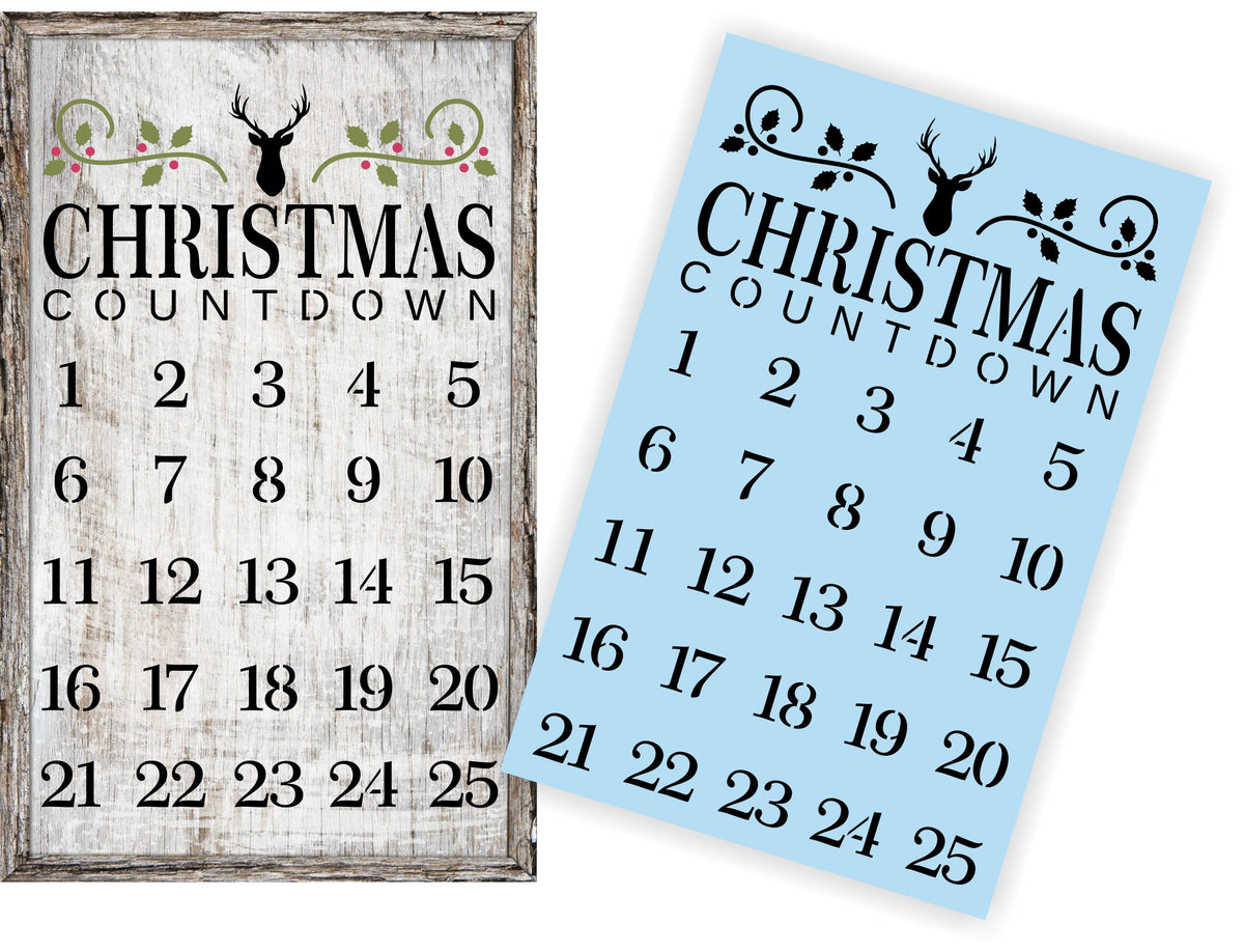 Christmas Advent Calendar Tracing Stencils and Design for Sign Painting
