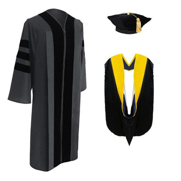 Classic Doctoral Graduation Tam, Gown & Hood Package – Graduation Cap ...
