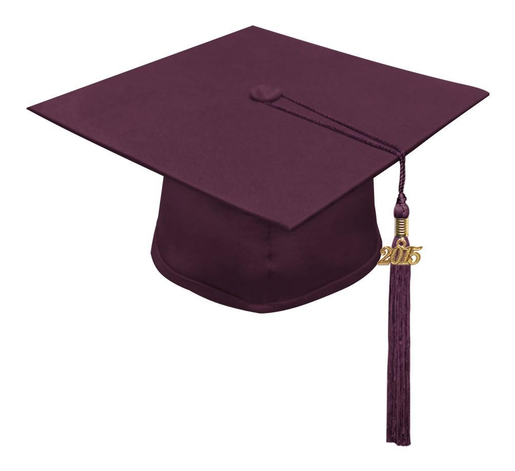 Matte Maroon High School Cap And Tassel Graduation Caps Gradcanada