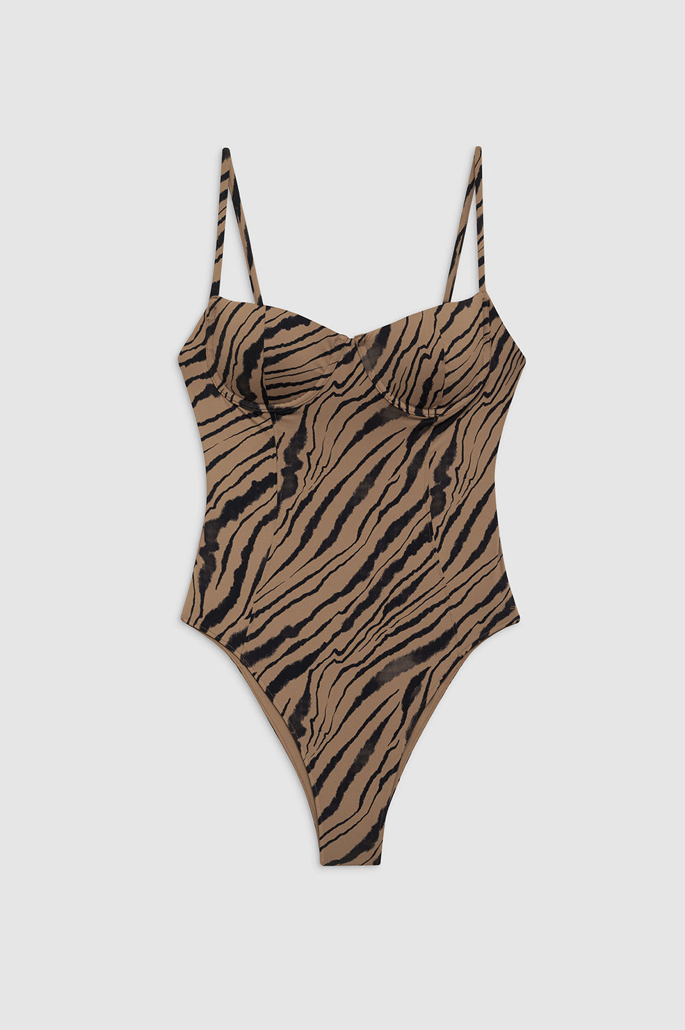 Shop Anine Bing Kyler One Piece In Tiger Shell Print In Brown