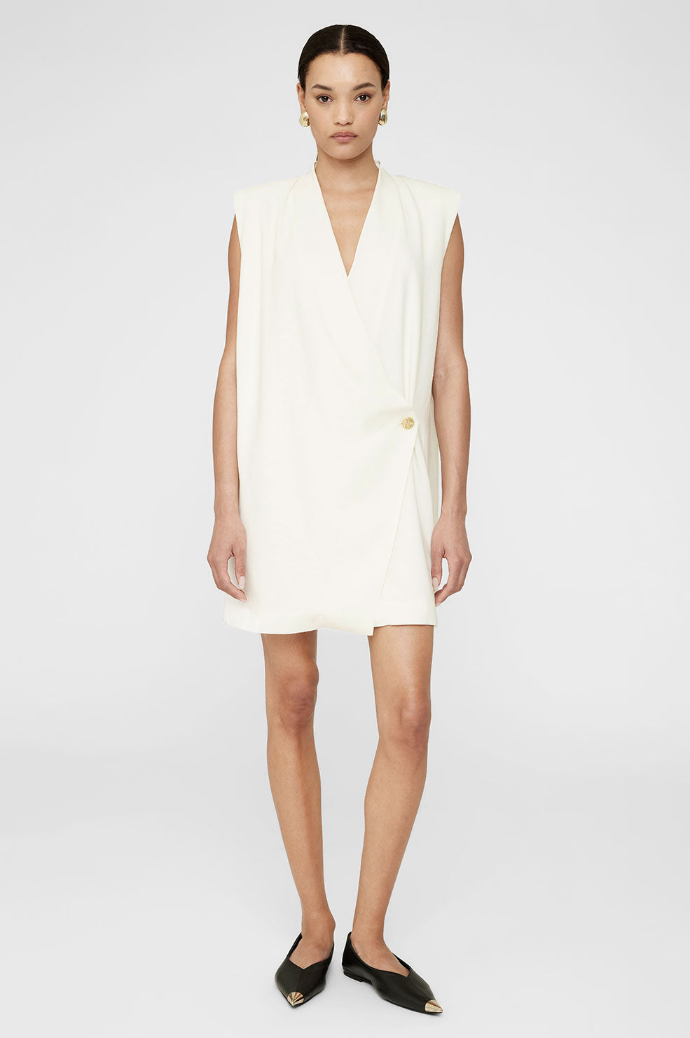 Anine Bing Venice Mini Dress In Ivory