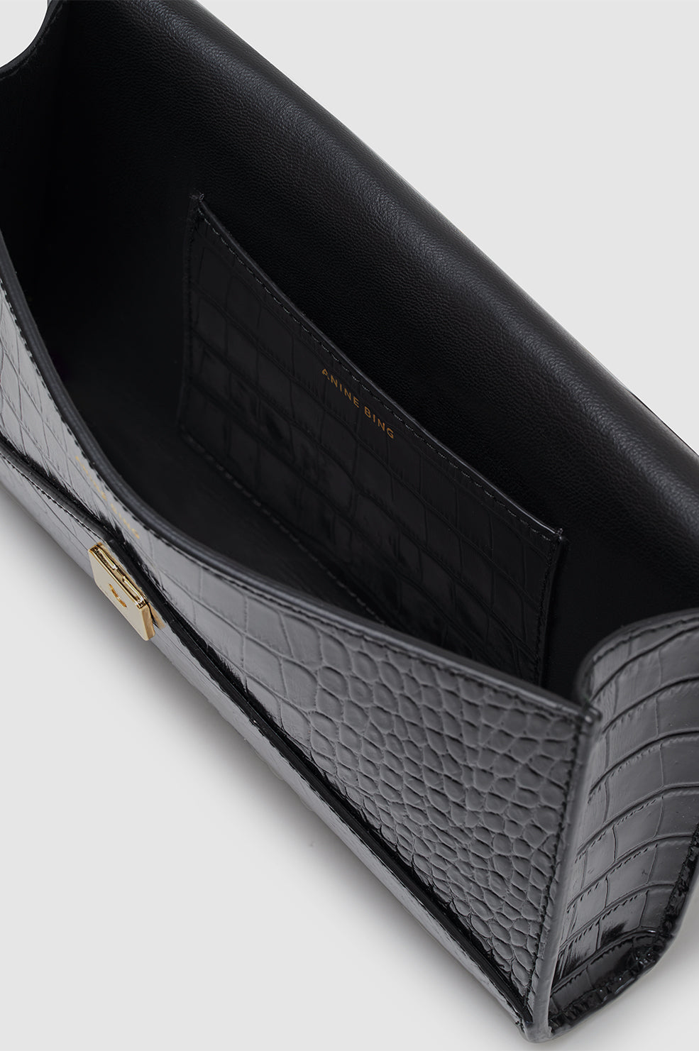 Small Elly Clutch - Black Embossed - Image 5