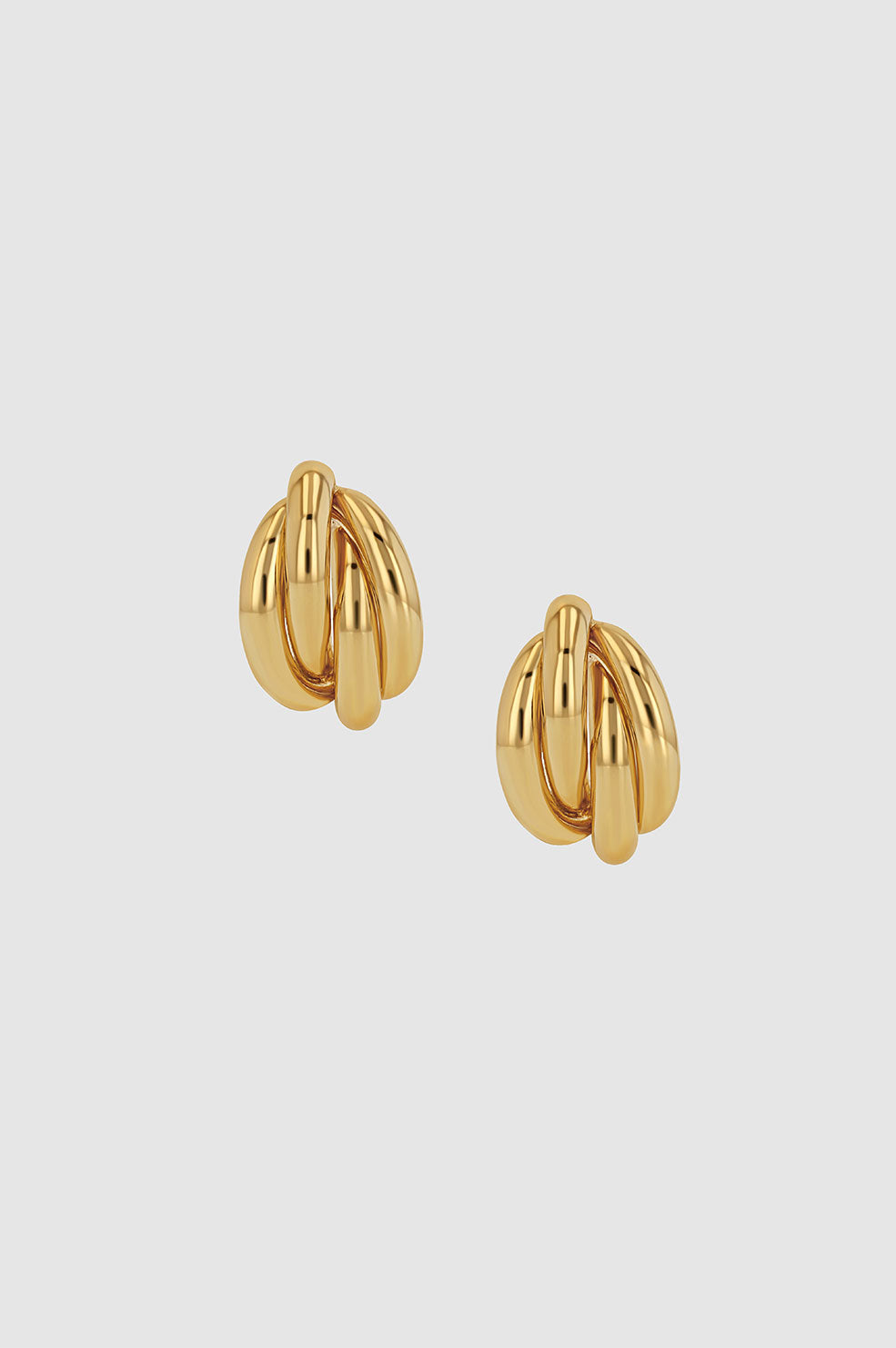 ANINE BING Signature Link Double Cross Earrings - Gold