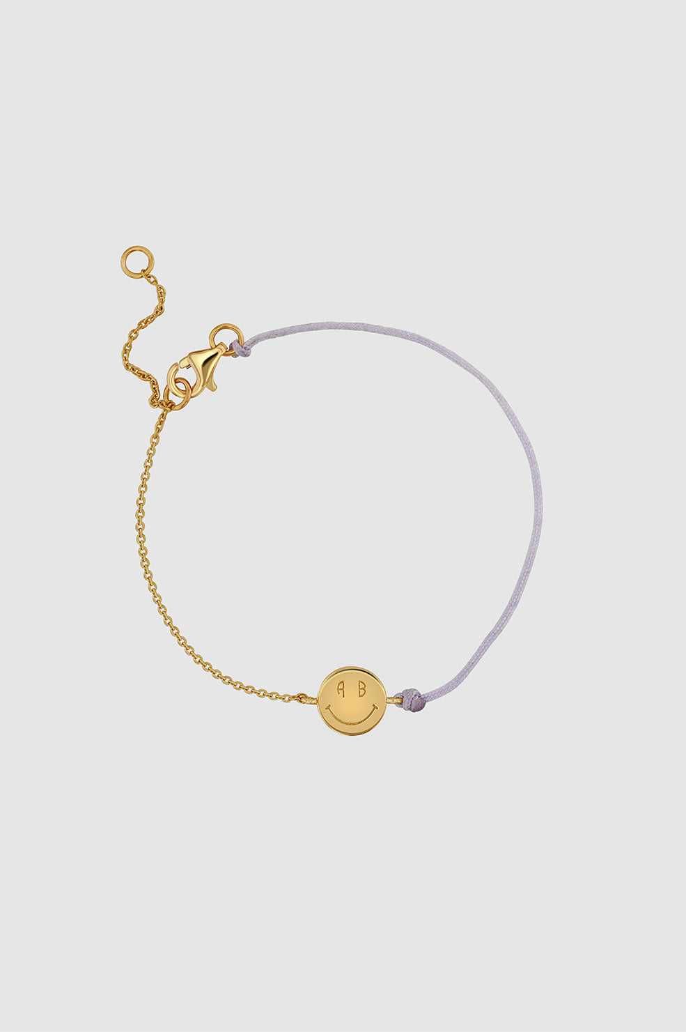 ANINE BING Smile String Chain Bracelet in 14k Gold And Lavender