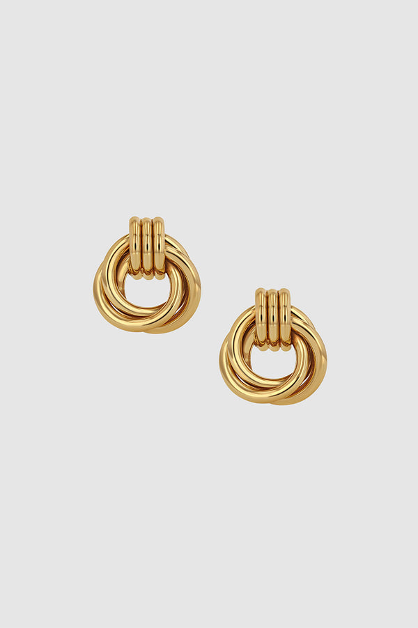 Tubular Oval Hoop Earrings - 14k Gold