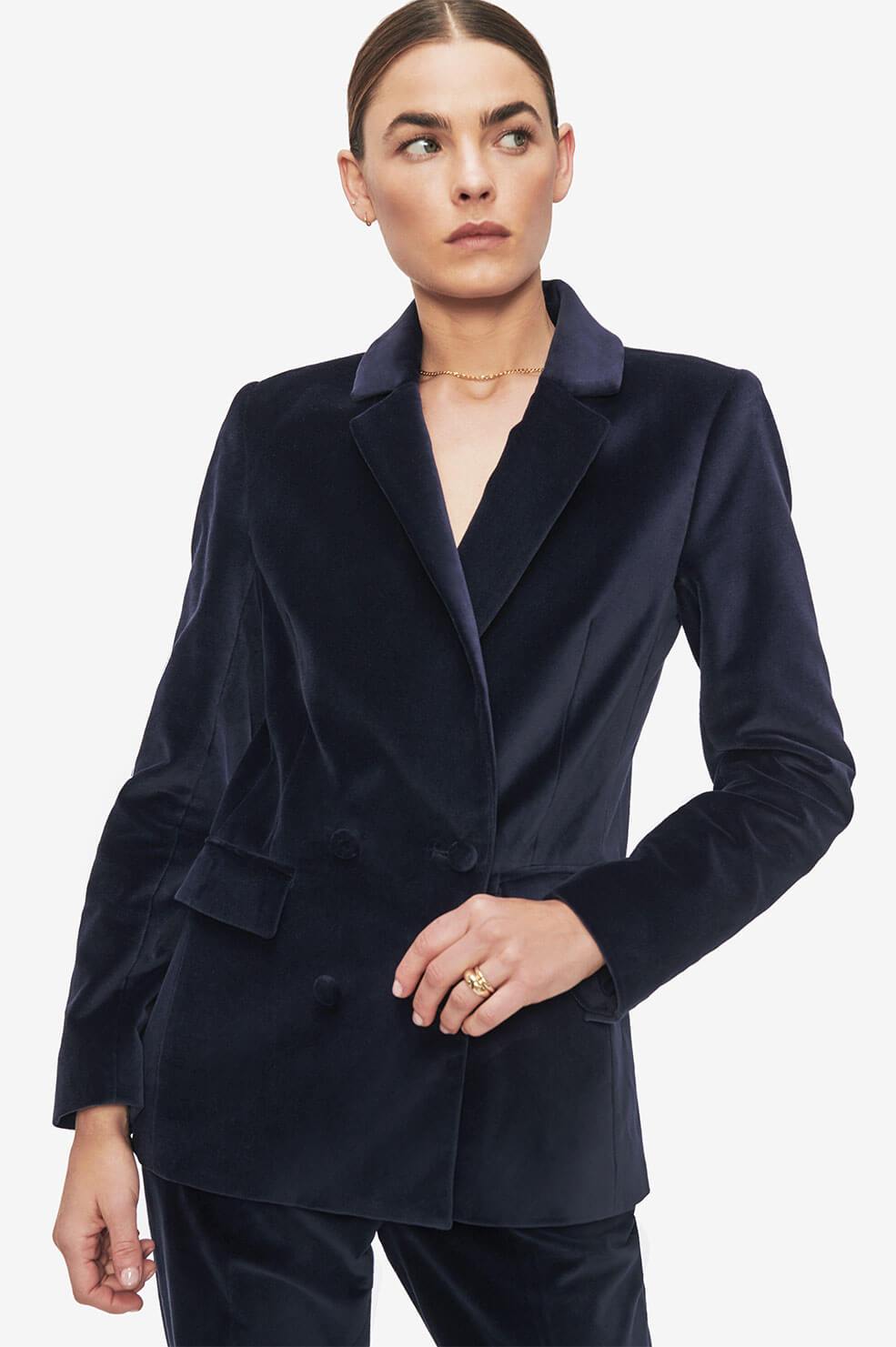 ANINE BING ELLA VELVET BLAZER JACKET