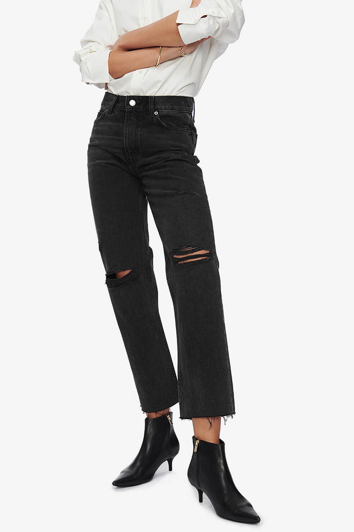 black destructed jeans