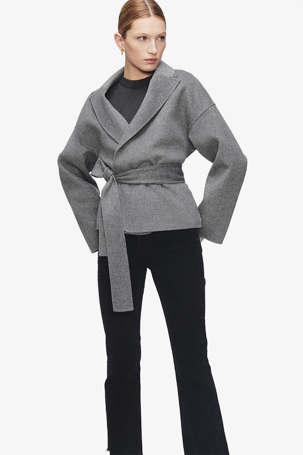 ANINE BING LUNA JACKET IN HEATHER GREY,A-01-7023-030-L