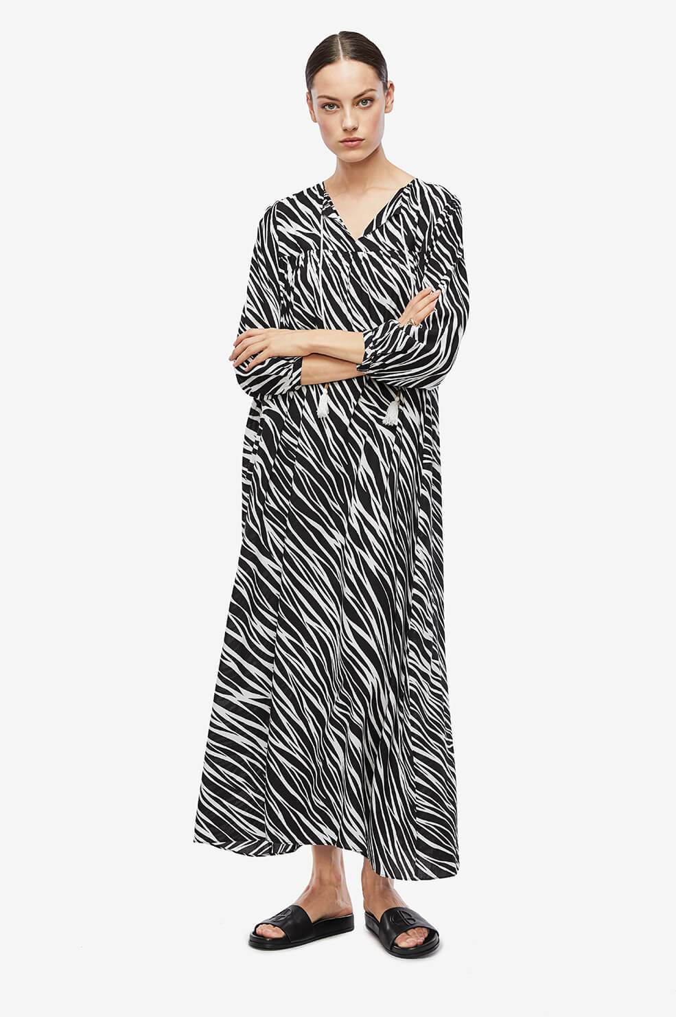 Anine Darcy Dress In Zebra | ModeSens