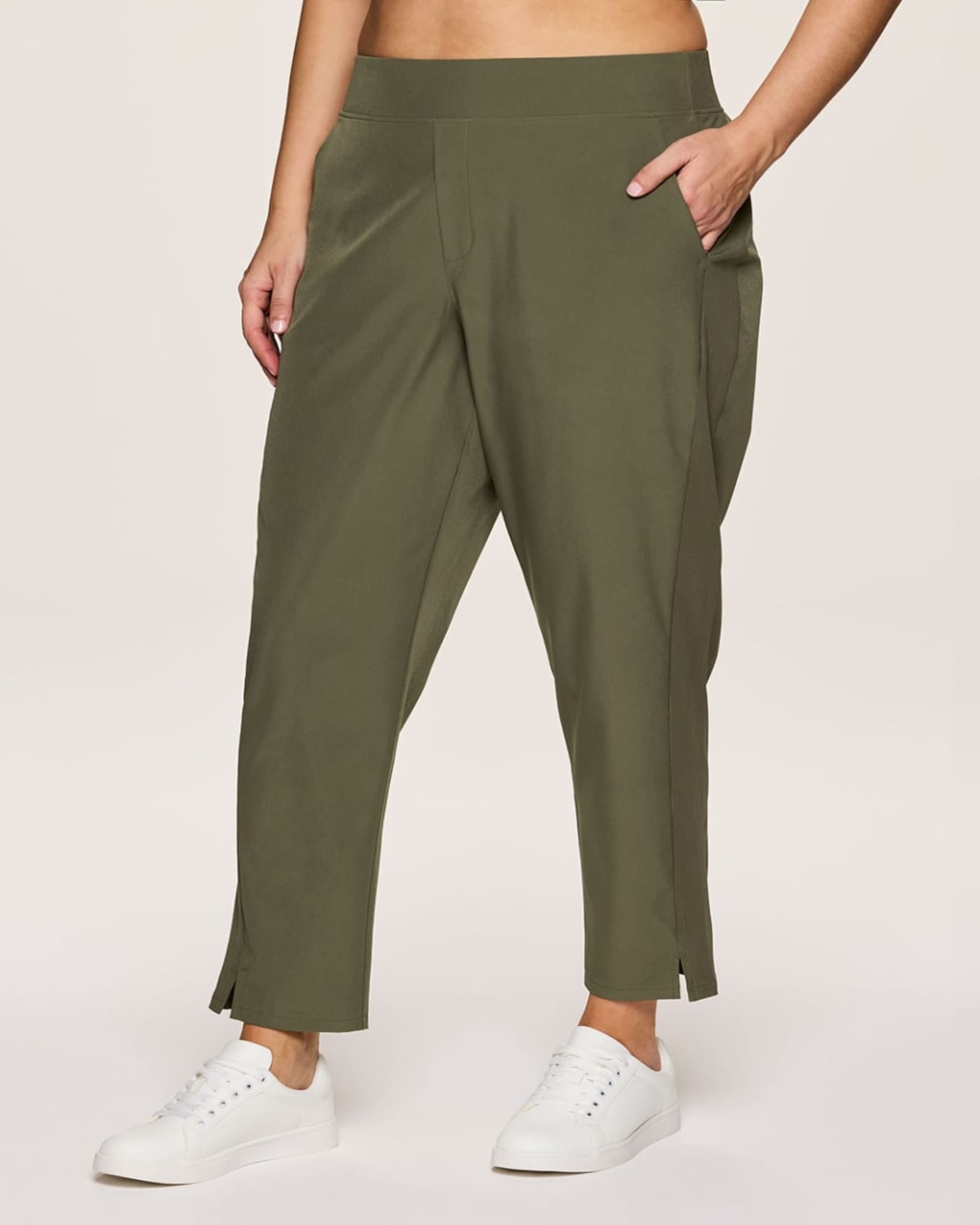 Plus Everyday Ribbed Ankle Pant | Olive