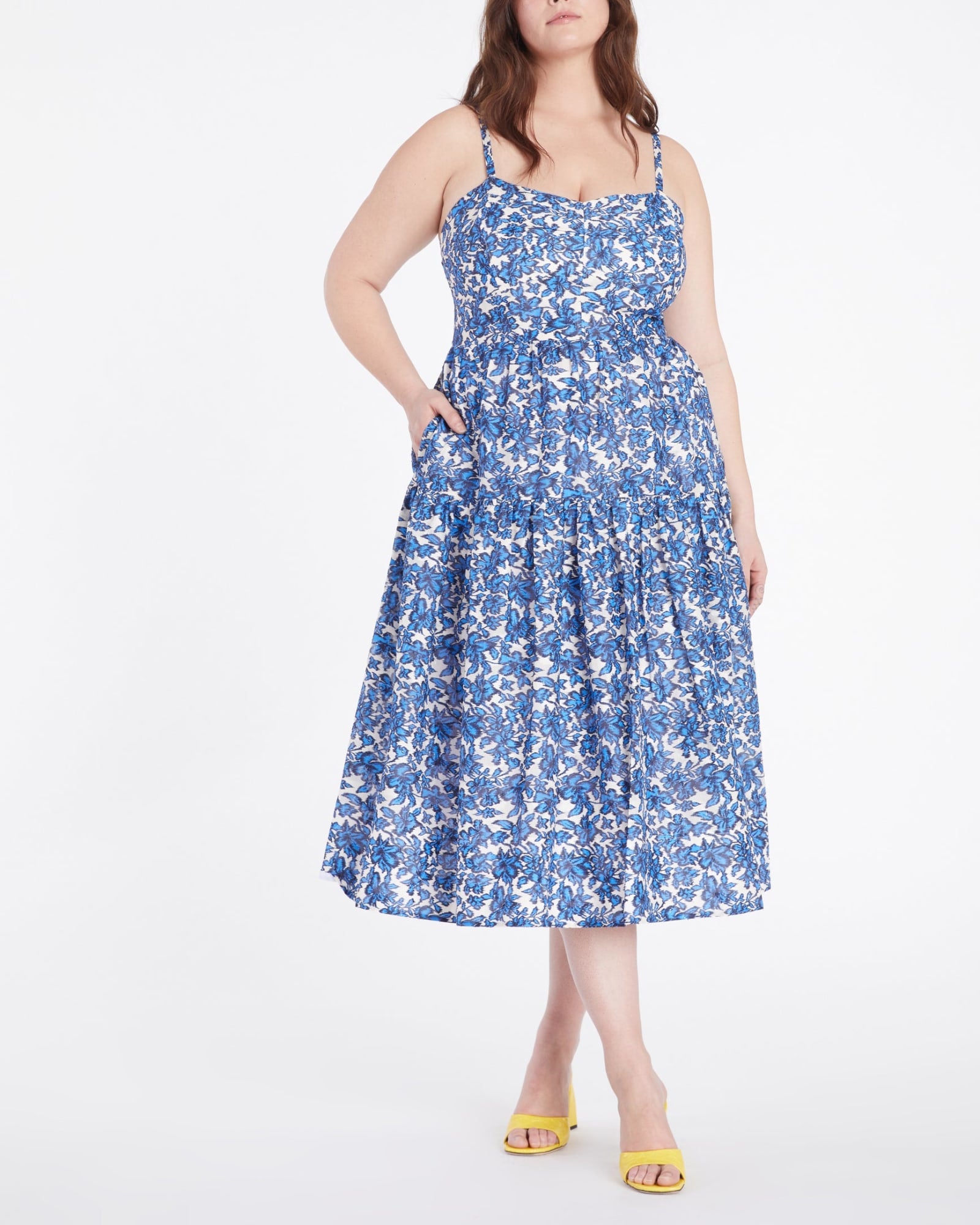 Verona Dress | Maritime Blue/Off White Multi