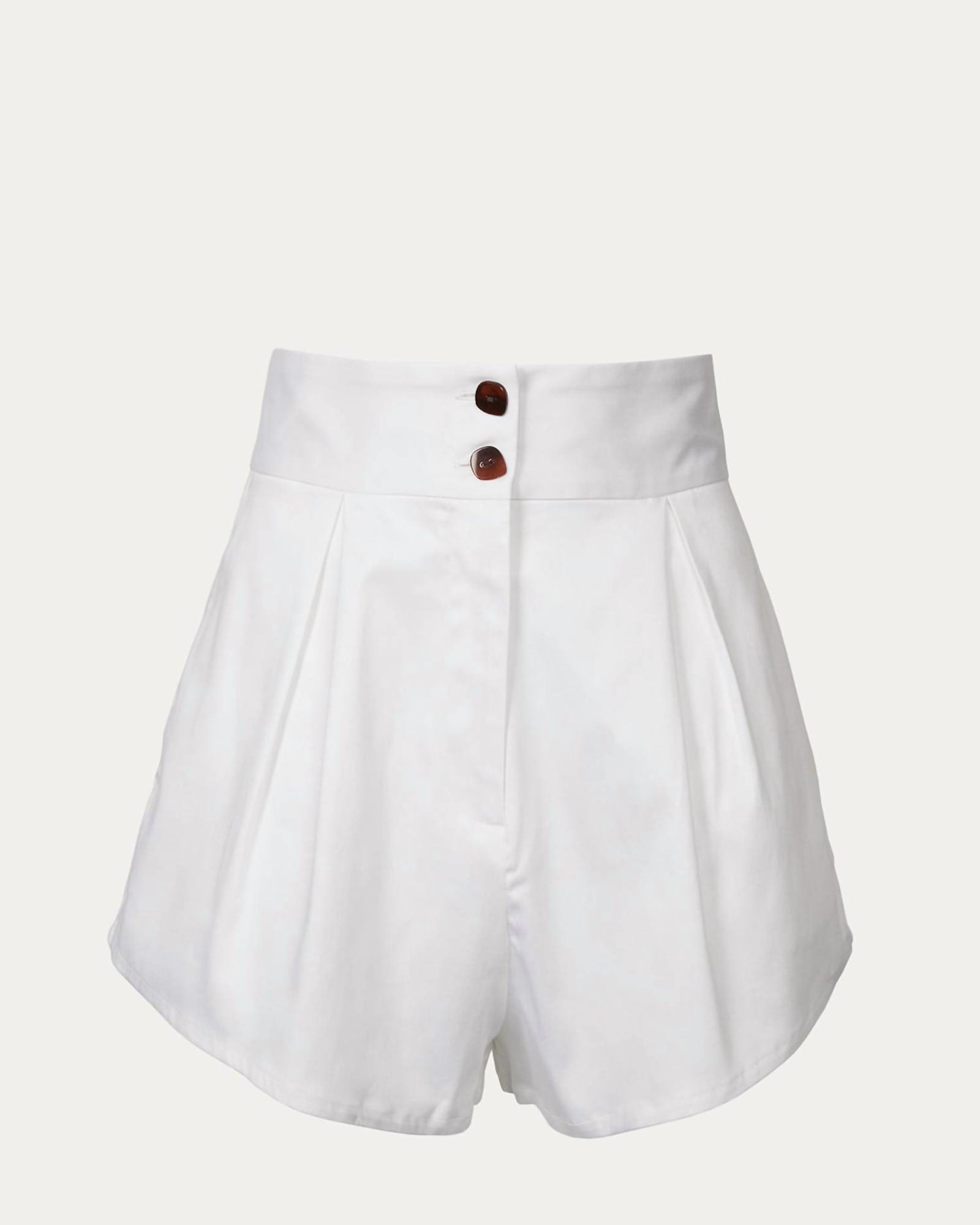 Solid Pleated Short In White | White