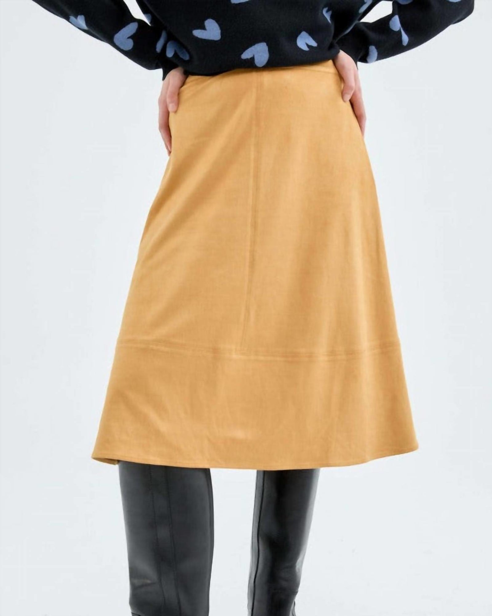High-Waisted Midi Skirt In Yellow | Yellow