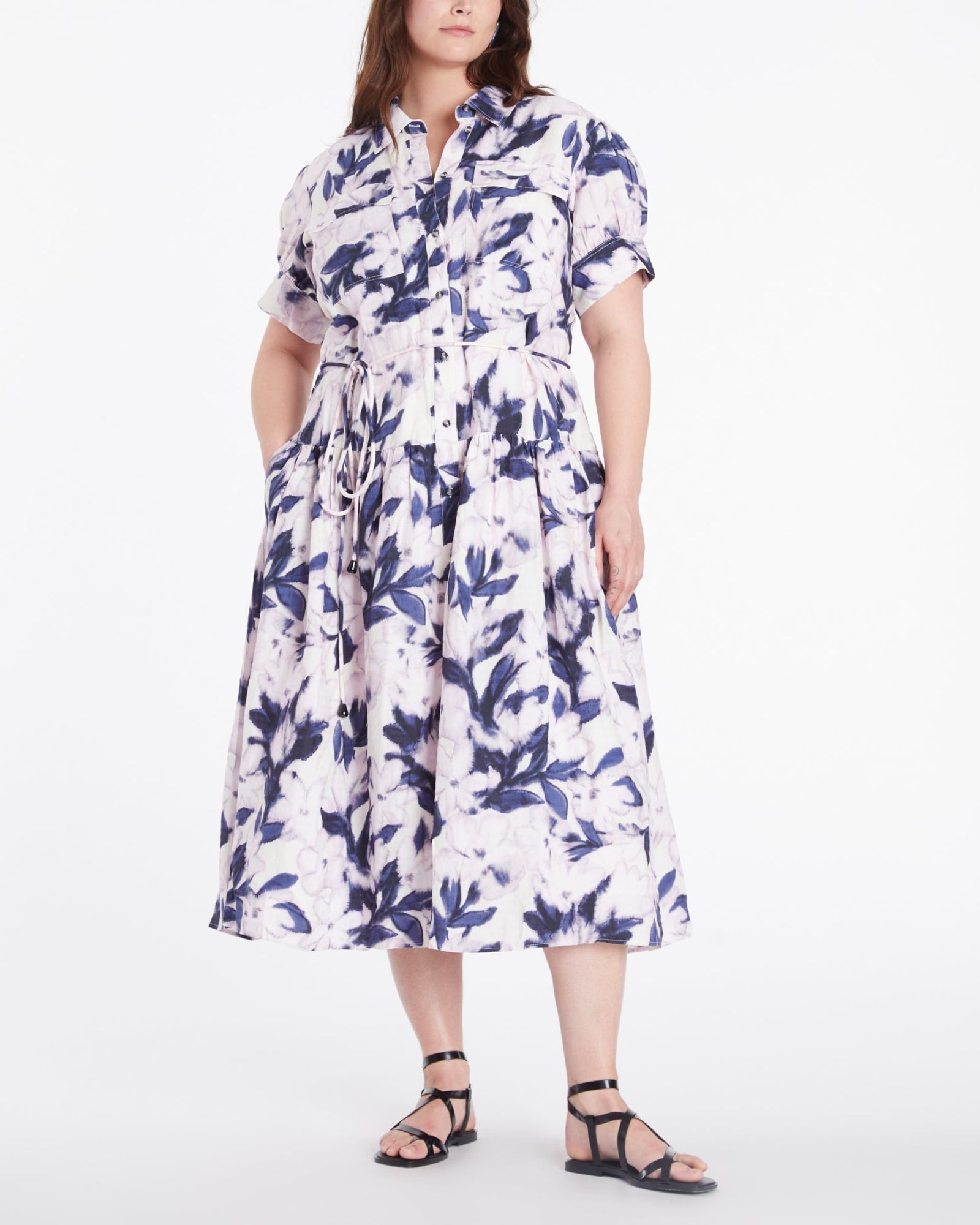Carrington Dress | Lilac/Off White Multi