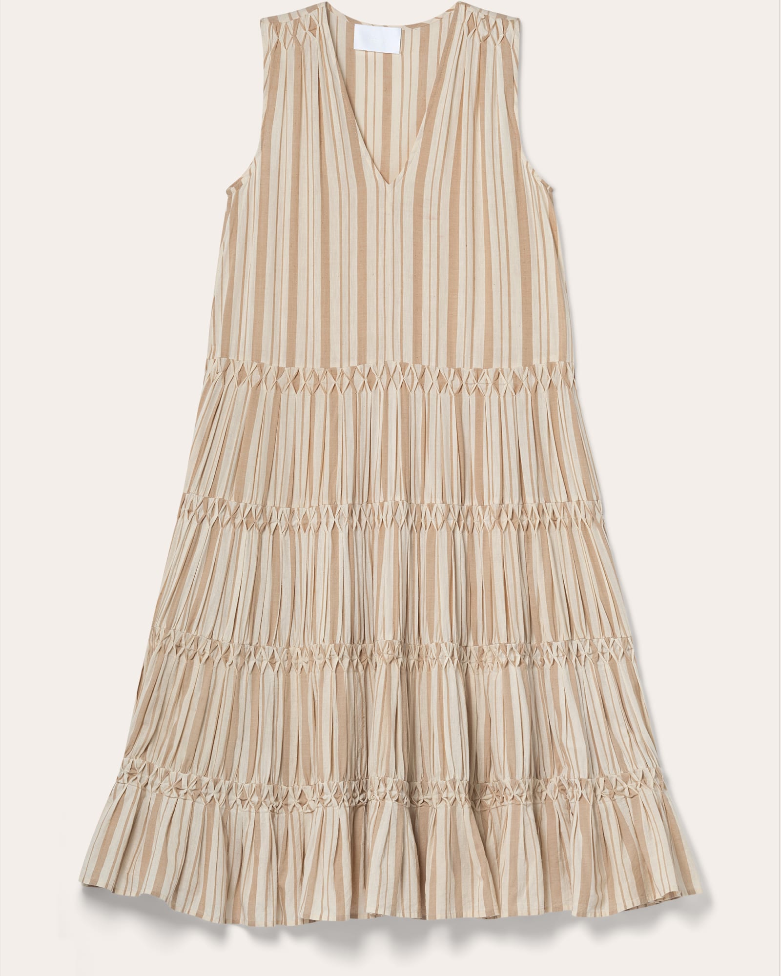 Wallis Smocked Dress | Driftwood Yarn Dyed Stripe