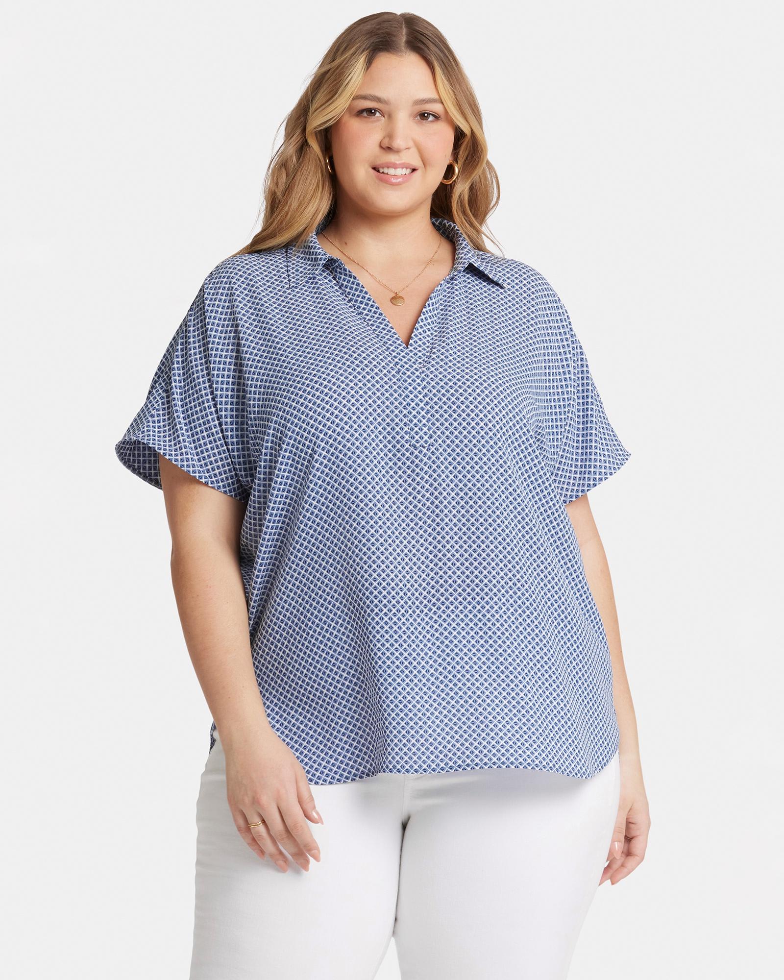 Becky Short Sleeved Blouse | HERITAGE GEO prussian navy