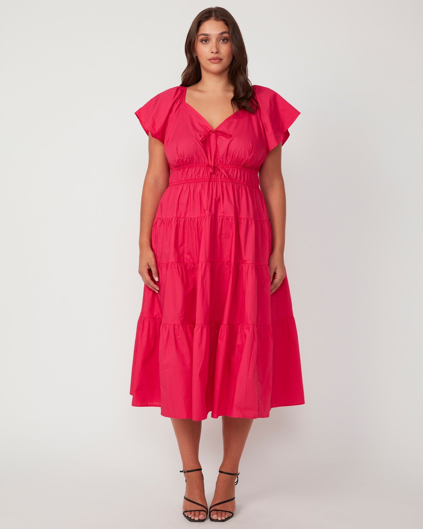 Plus Size Midi Dress With Sleeves