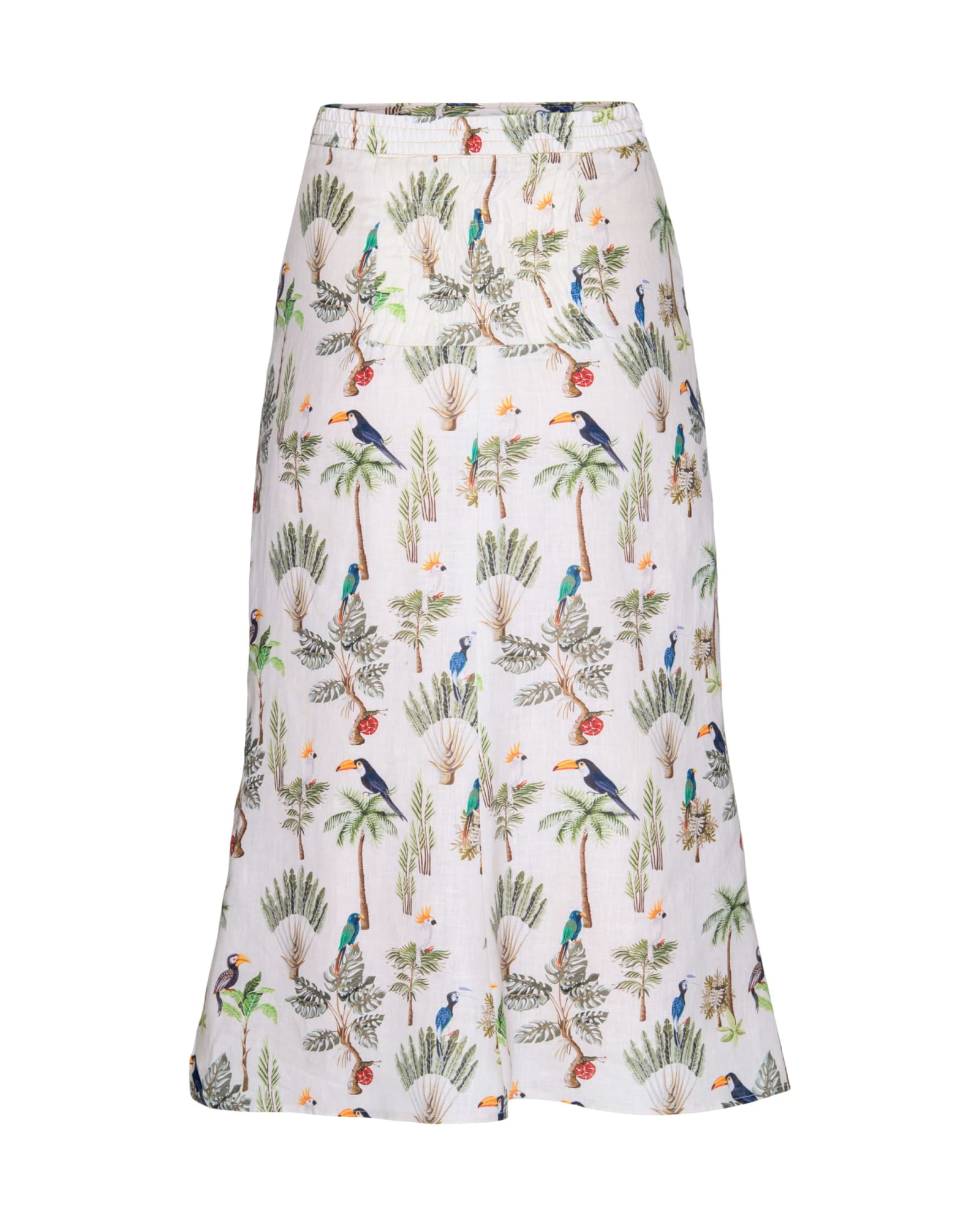 Tropics Printed Midi Skirt | Cream Print