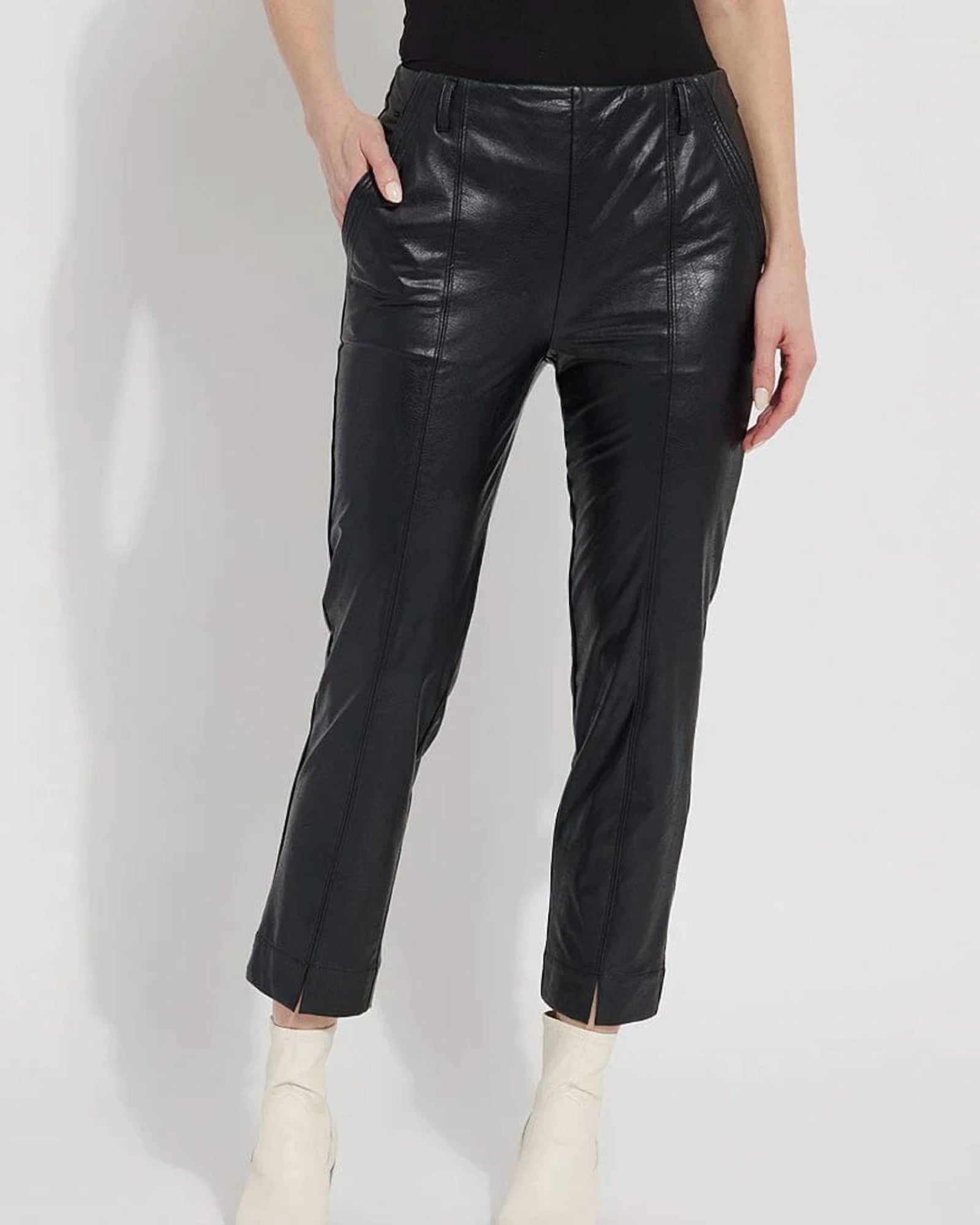 Andrea Crop Vegan Trouser In Black | Black