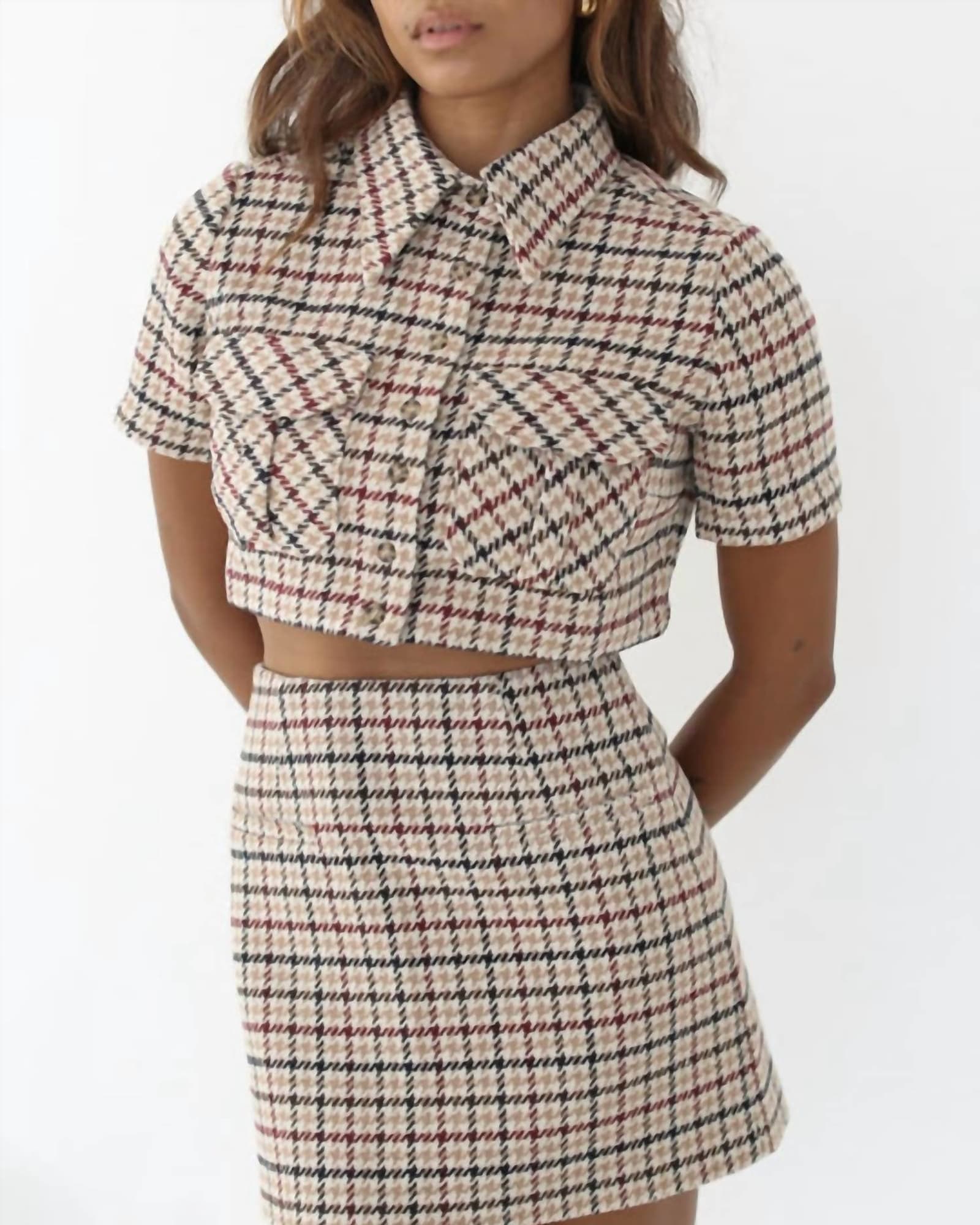 Coco Mini Skirt In Newbury Plaid Tweed | Newbury Plaid Tweed