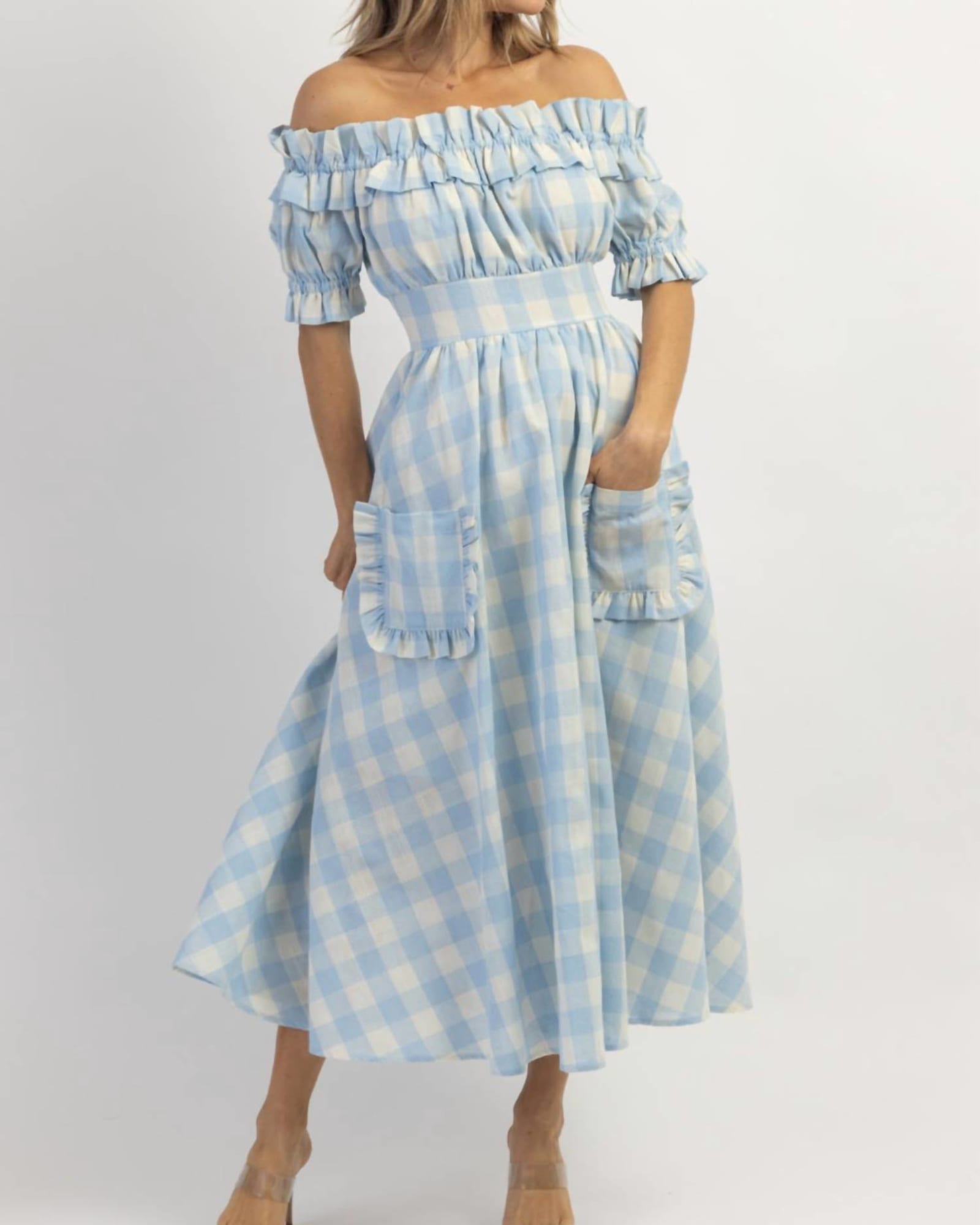 Dreamstate Gingham Maxi Dress In Blue | Blue