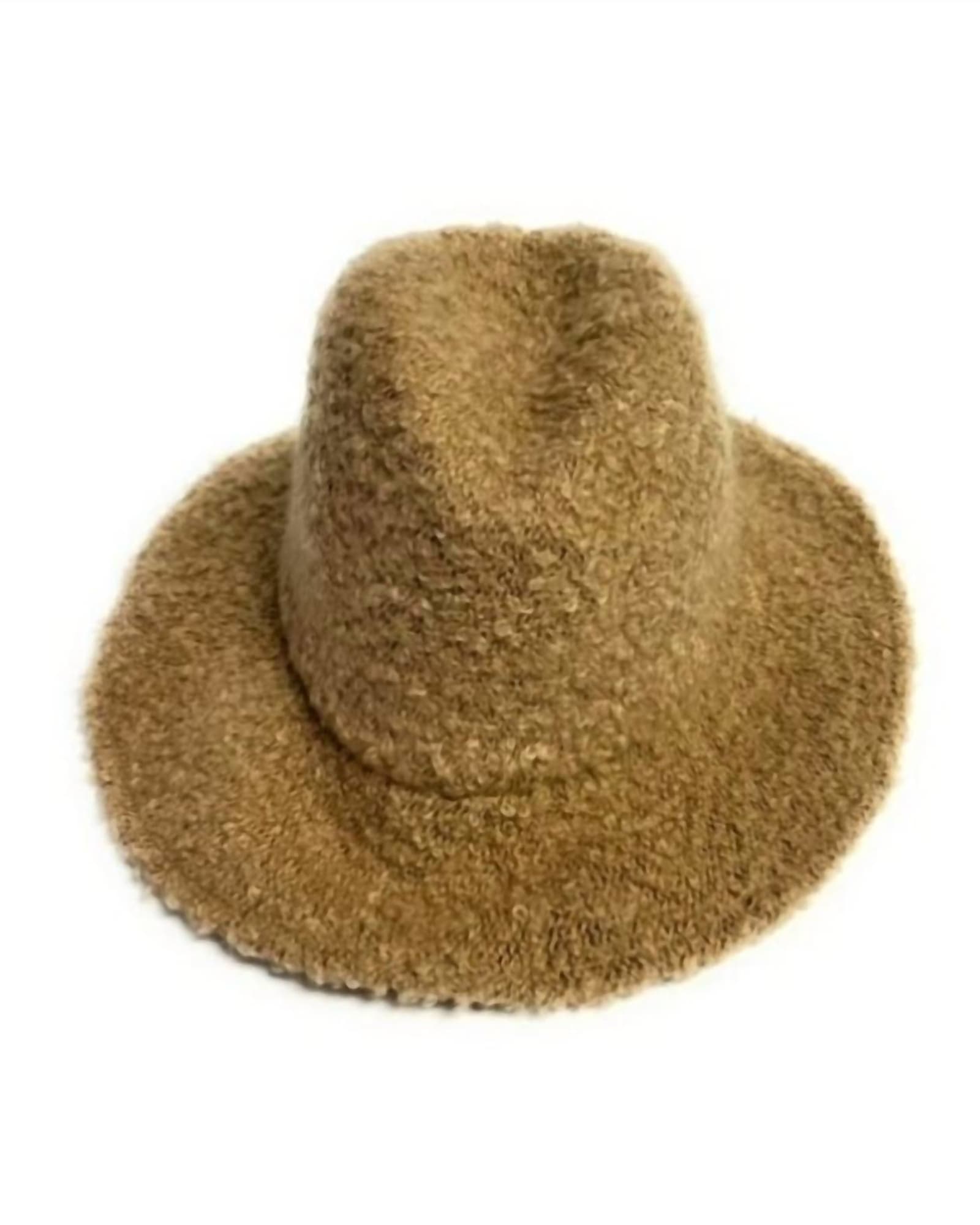 Boucle Wool Fedora Hat In Camel | Camel
