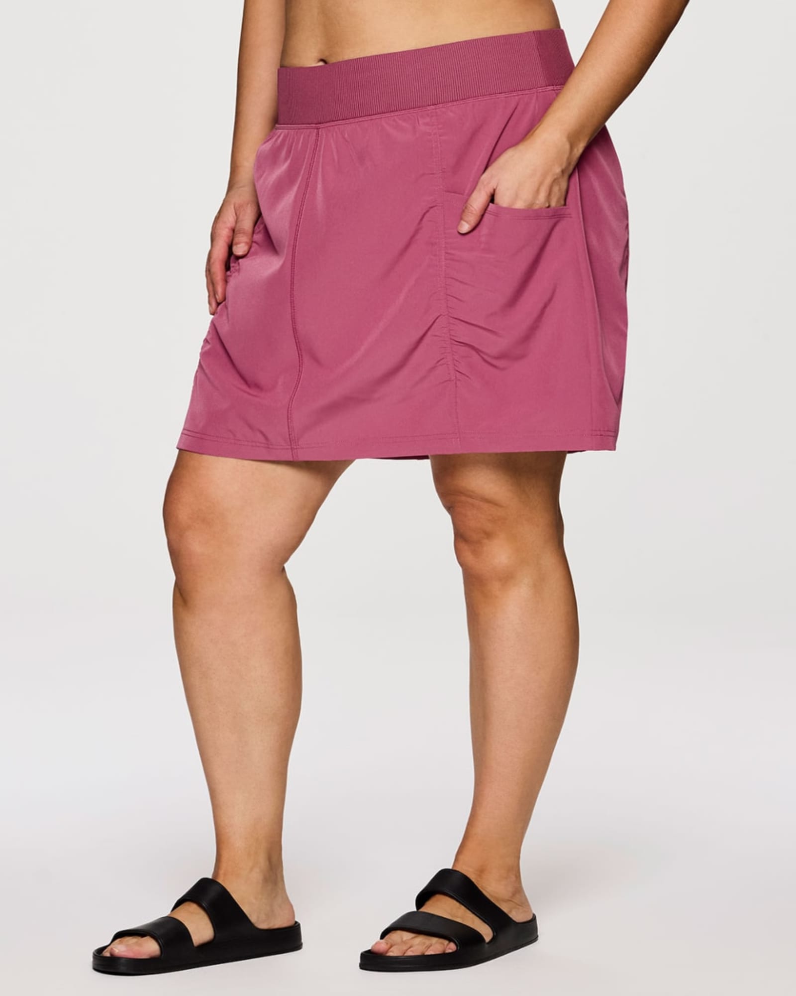 Plus All In Ruched Skort | Berry