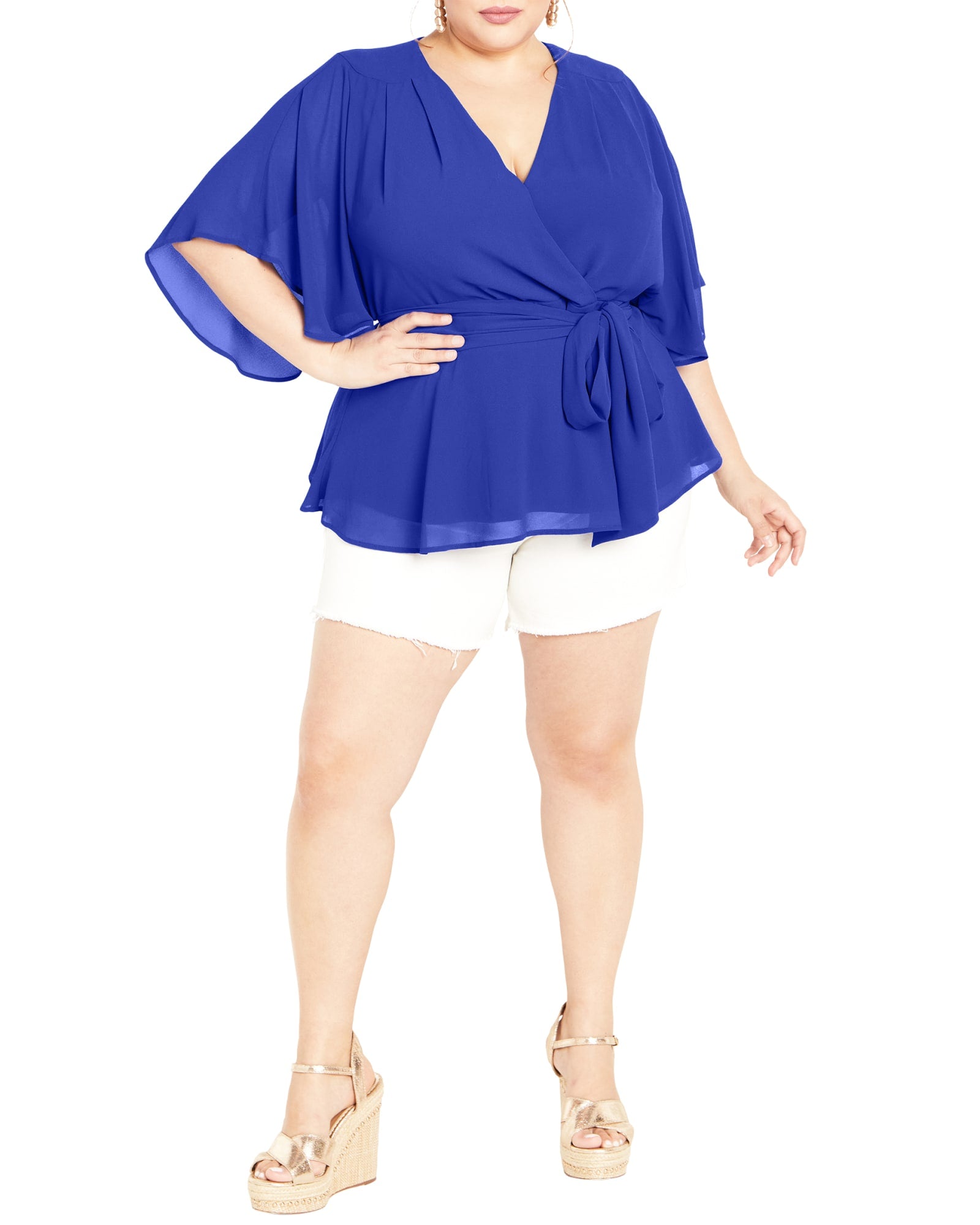 Elegant Wrap Top | ULTRA BLUE