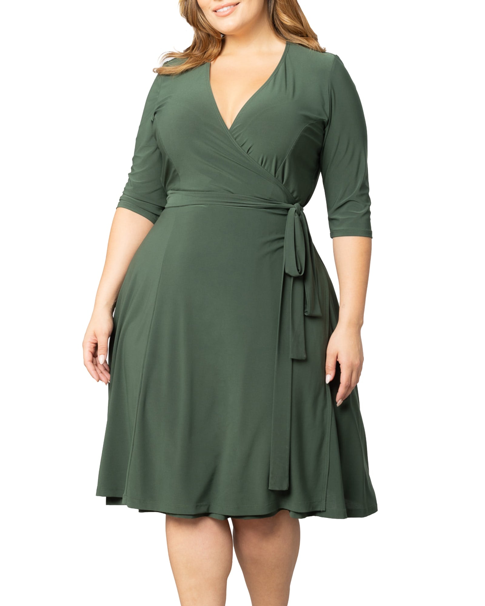 Essential Wrap Dress | OLIVE GREEN