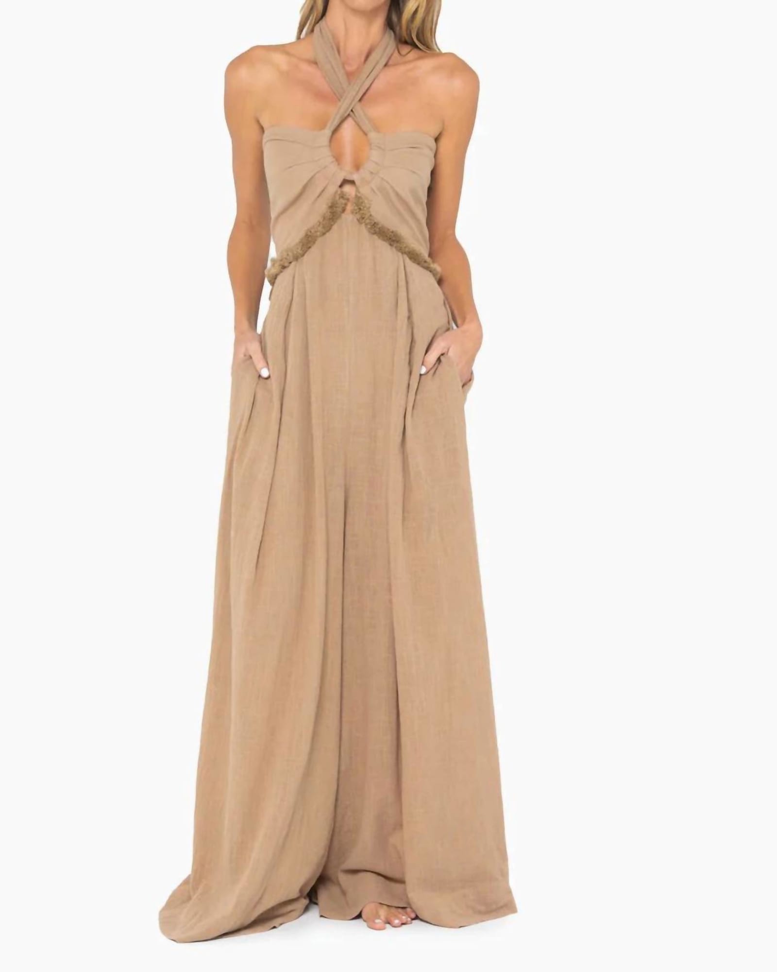 Esme Jumpsuit In Beige | Beige