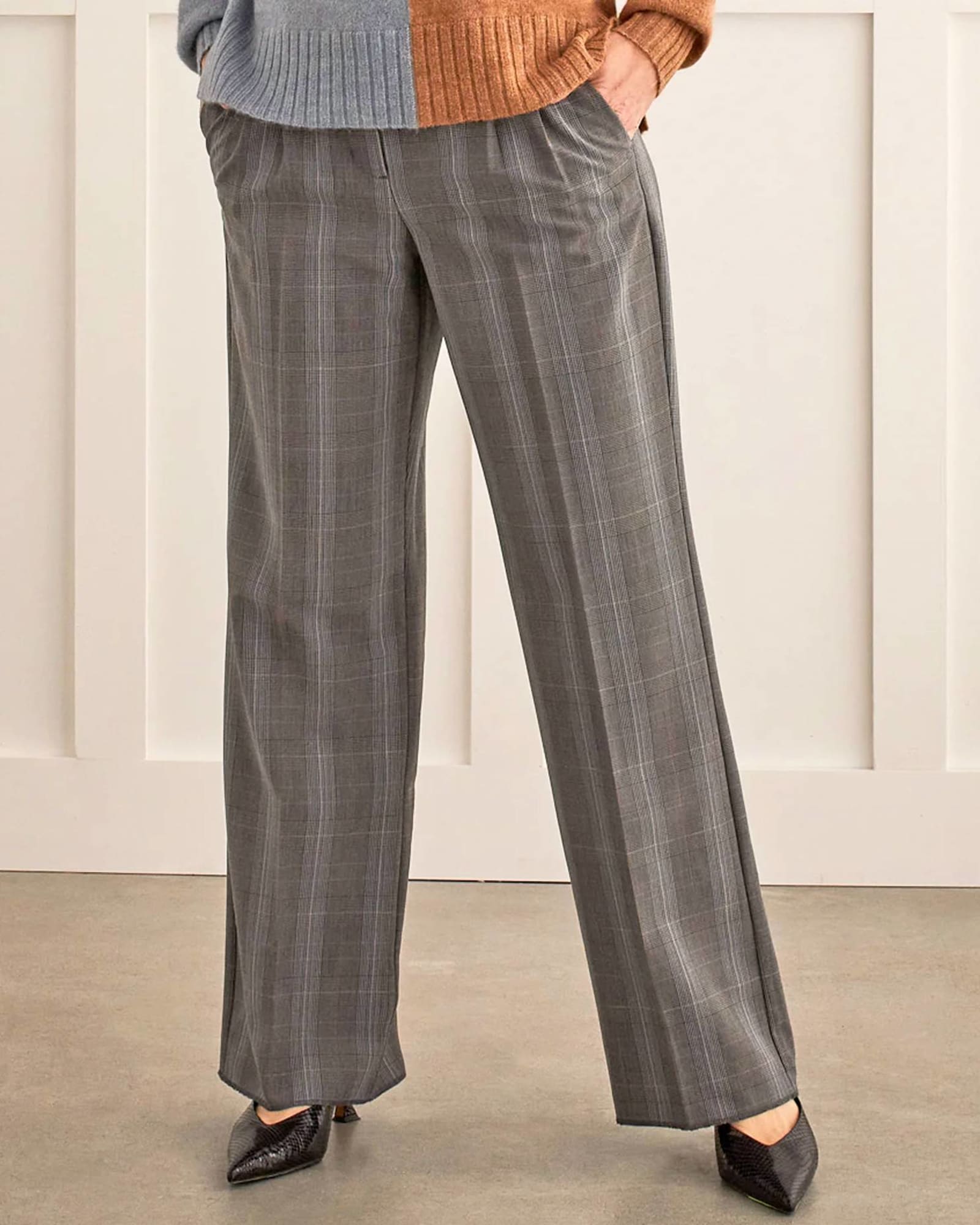 Fly Front Trouser With Pleats In Plaid | Plaid