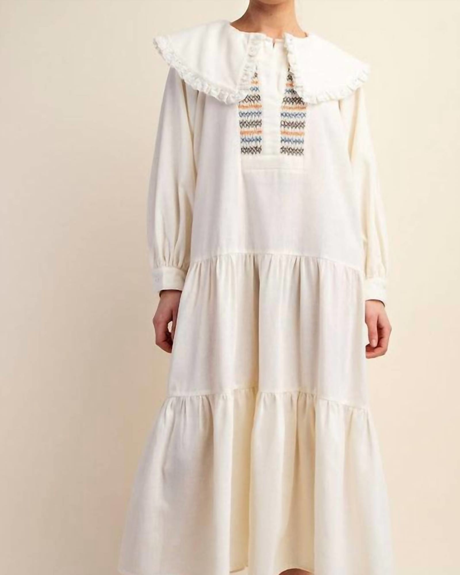 Heidi Linen Dress In White | White