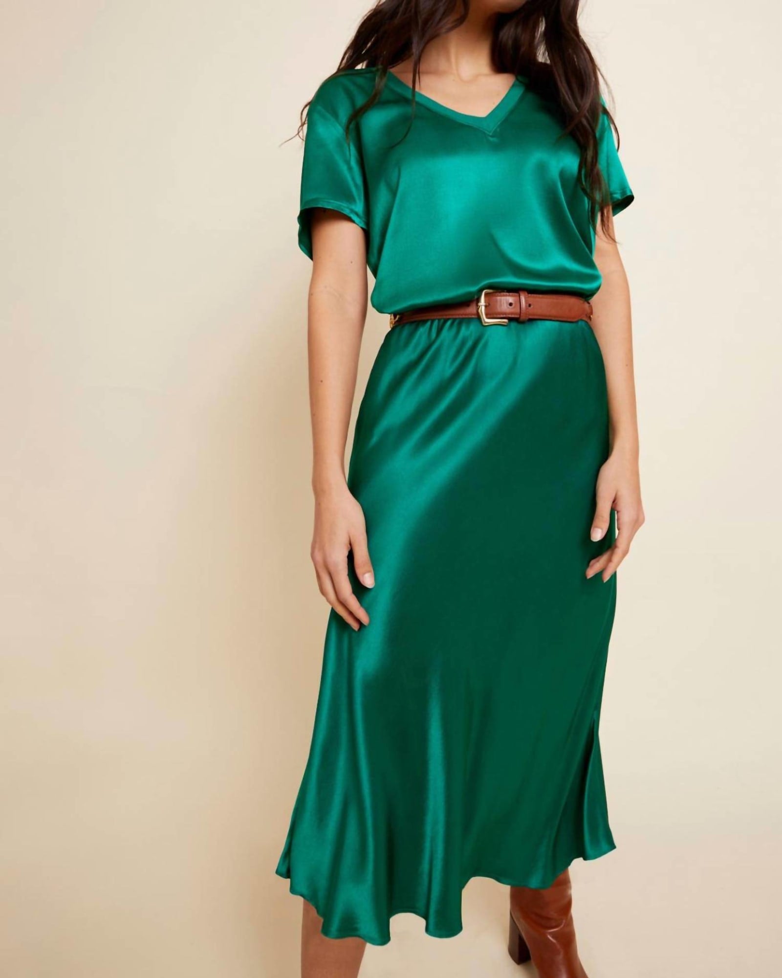 Mabel Bias Skirt In Emerald | Emerald